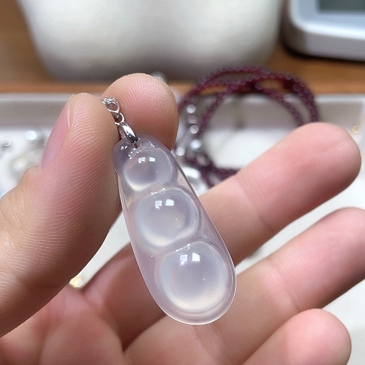 坠链均925银珐琅四季豆