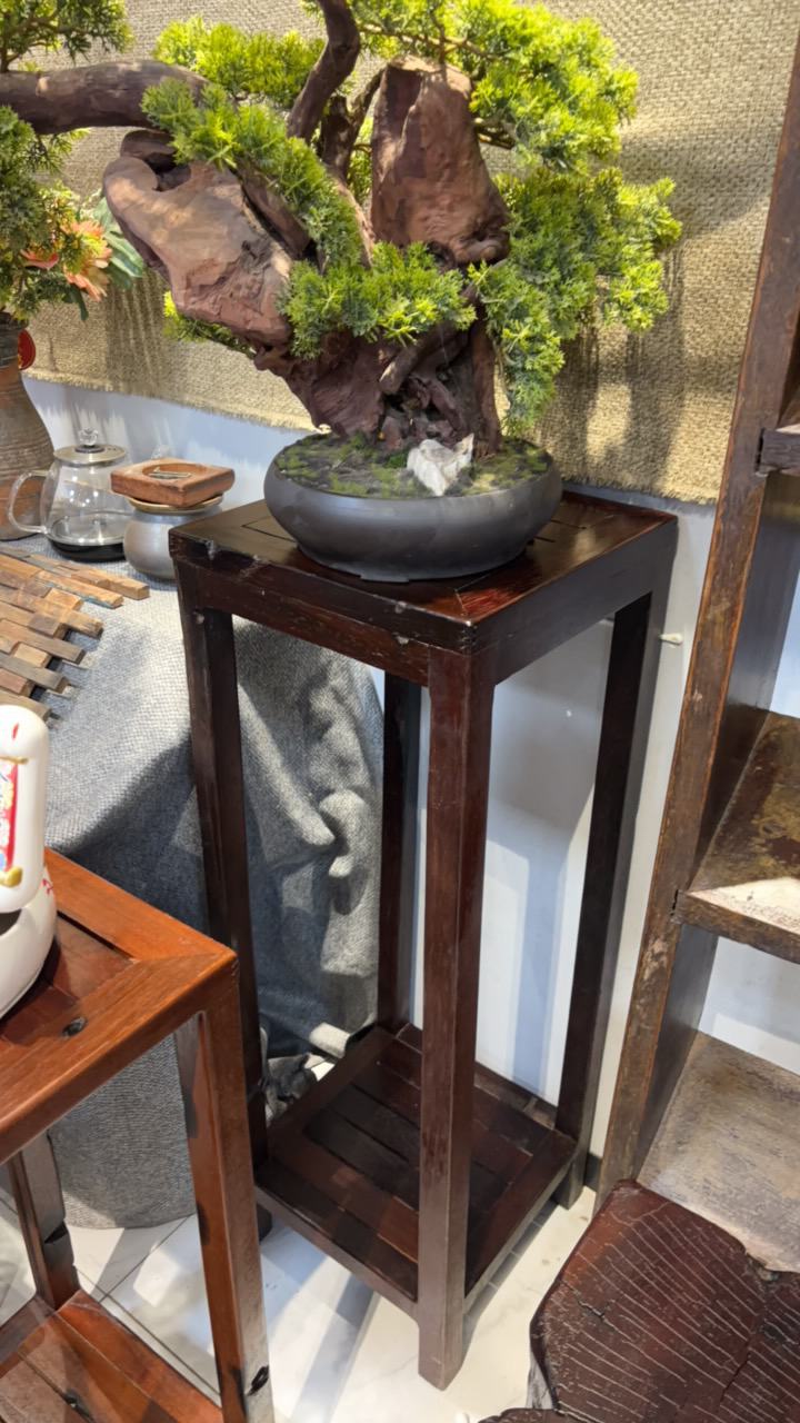 老船木花几置物架双层阳台花架客厅中式花架子禅意方几家用新中式