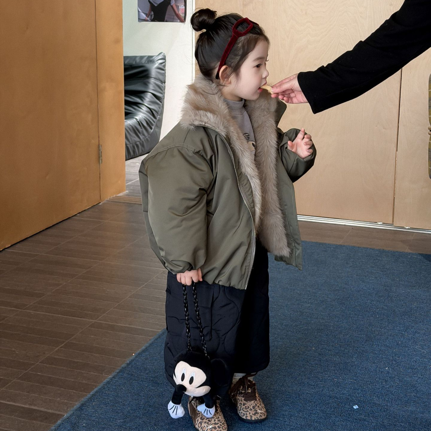 男女童加棉加厚套装2025冬季新款童毛毛装棉衣洋气棉外套裤子套装