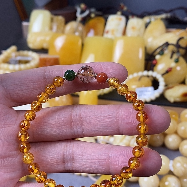 琥珀未镶嵌裸石单圈