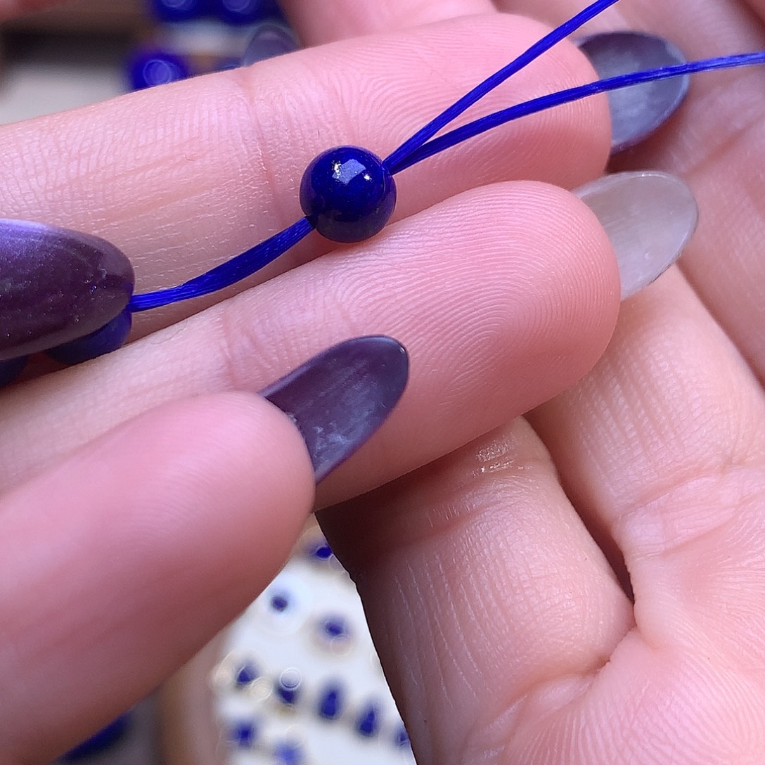 冯***生青金石未镶嵌6m单珠