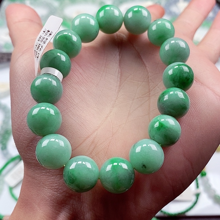 翡翠手链未镶嵌卡12+