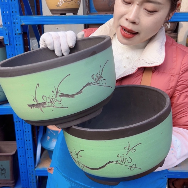 25+25苹果绿罗大花盆花盆