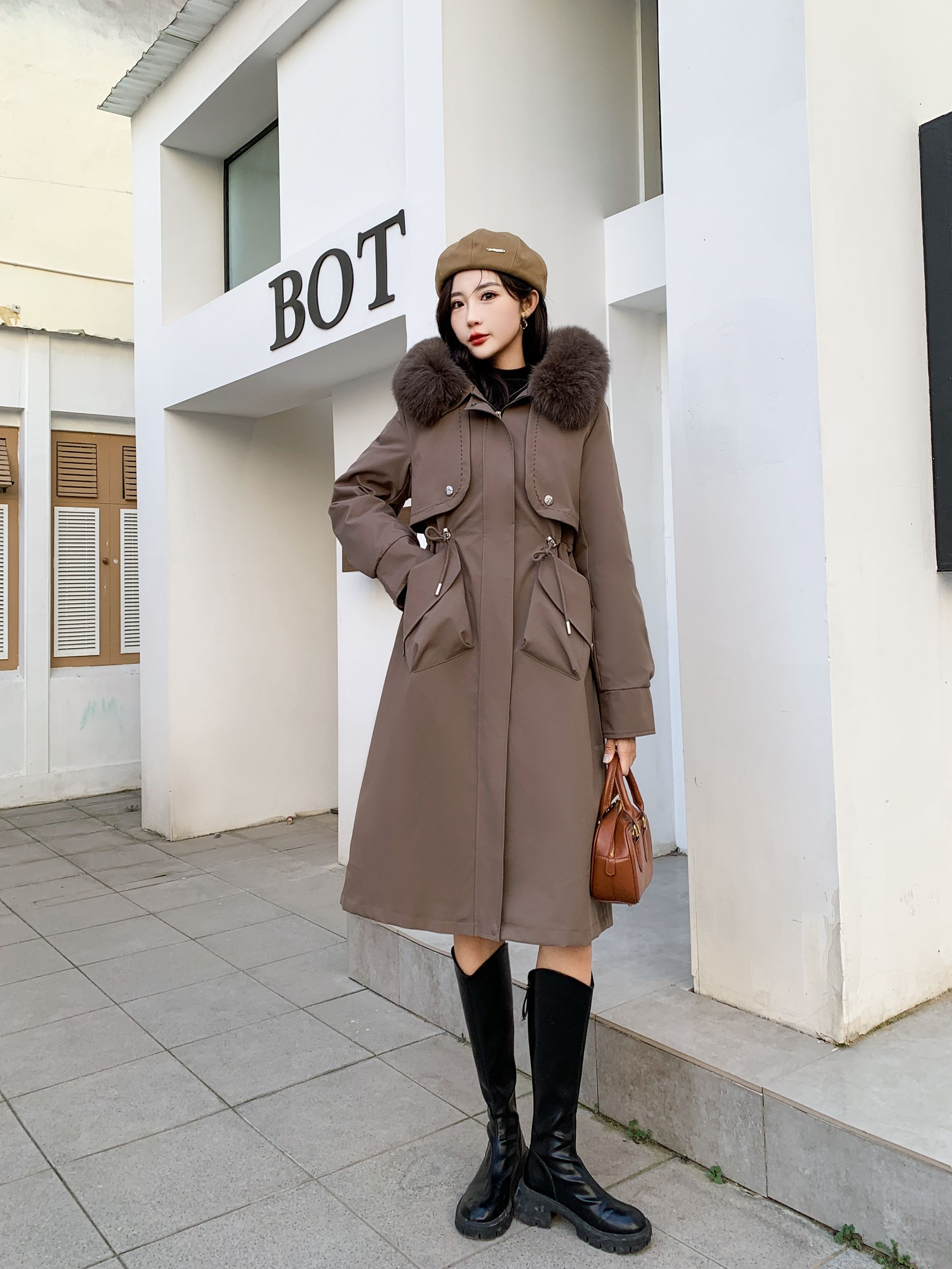 钰言专属【飞雪】720新款爆款女派克服女款兔毛内胆狐狸毛领可拆卸