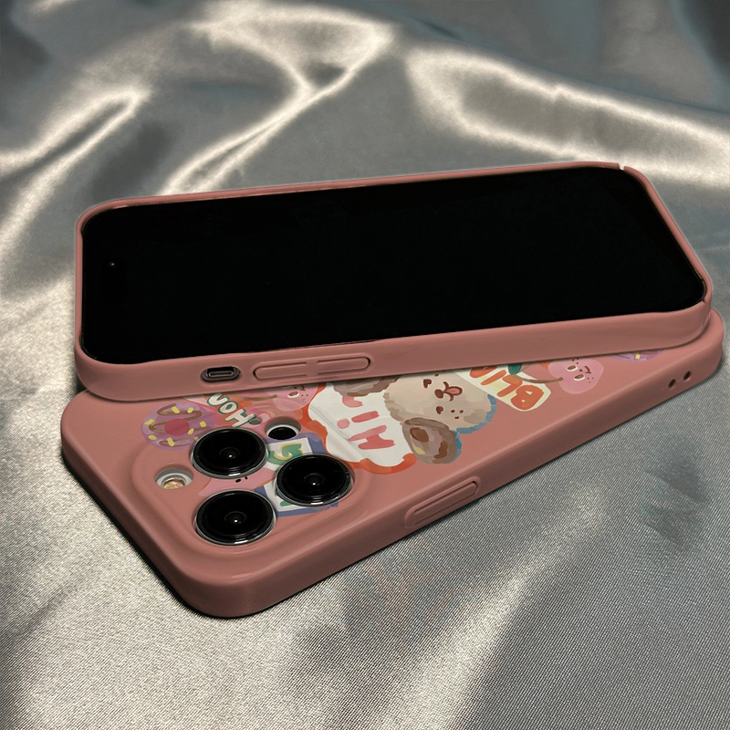 涂鸦深粉熊适用苹果华为VIVO小米OPPO荣耀手机壳iPhone16菲林少女