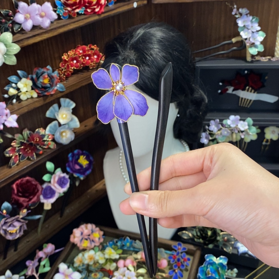 非遗绒花古风发饰