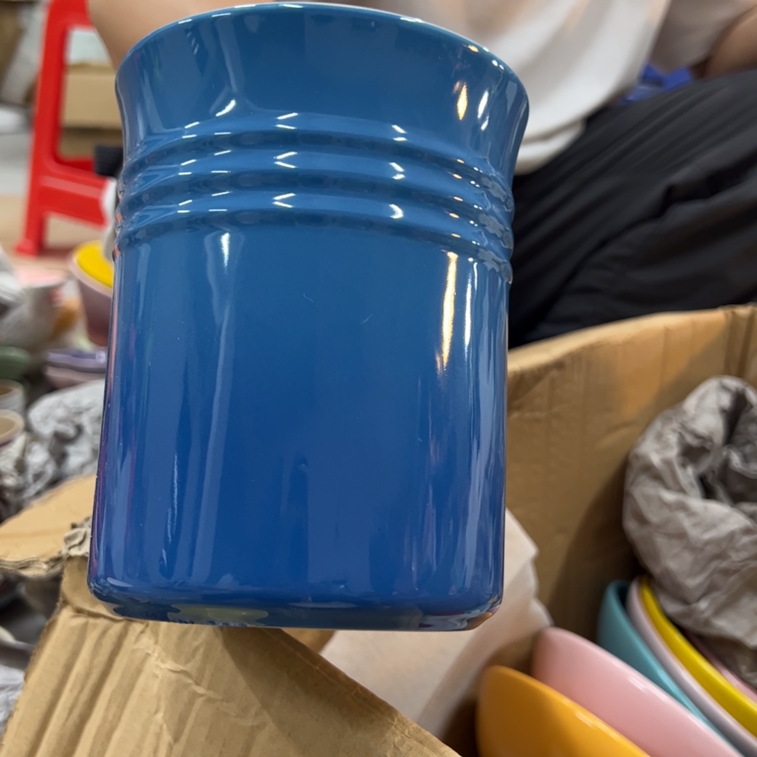 瓷马赛蓝工具桶马赛蓝