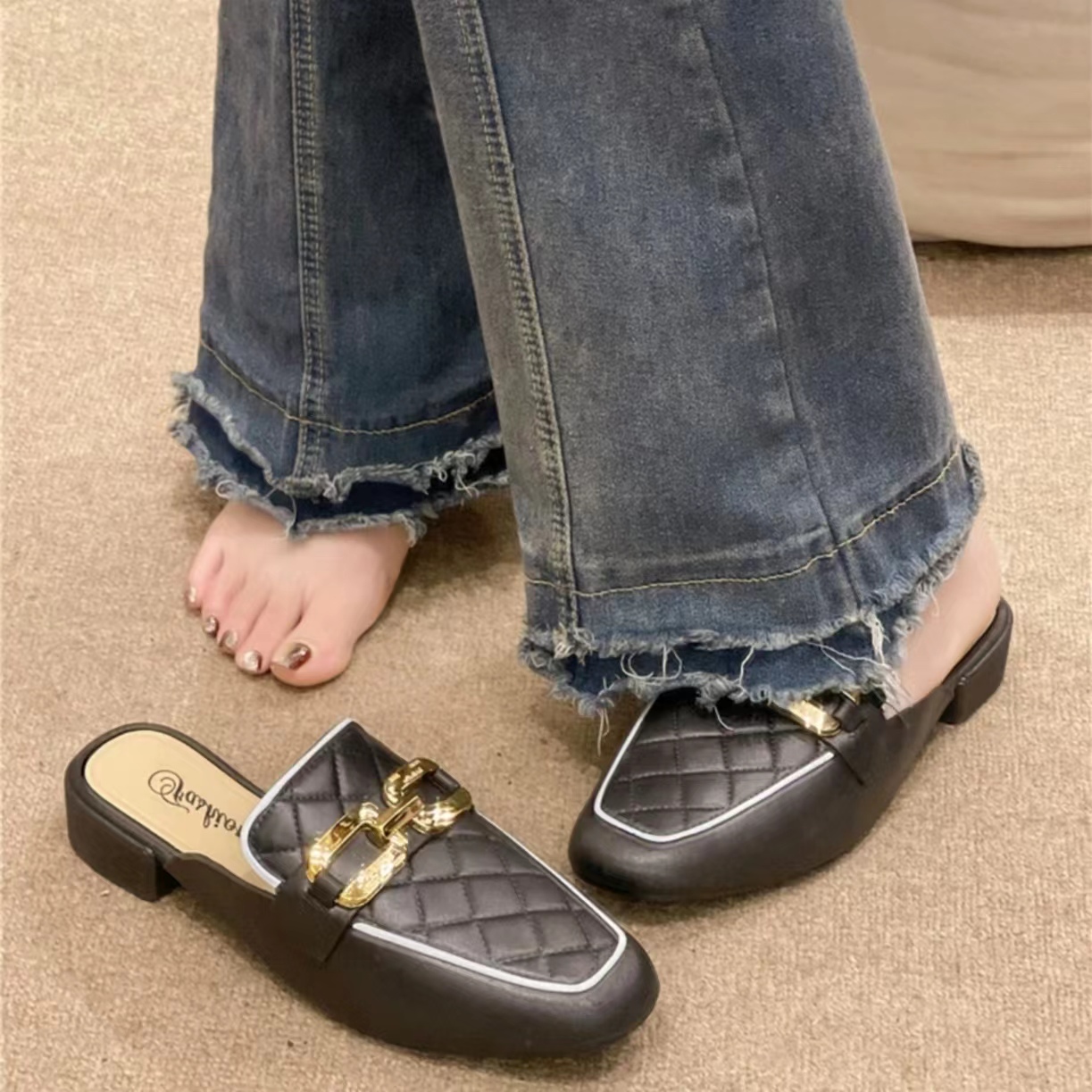 2025福利款秋季爆款308半拖软底日系百搭时尚半包外穿女鞋