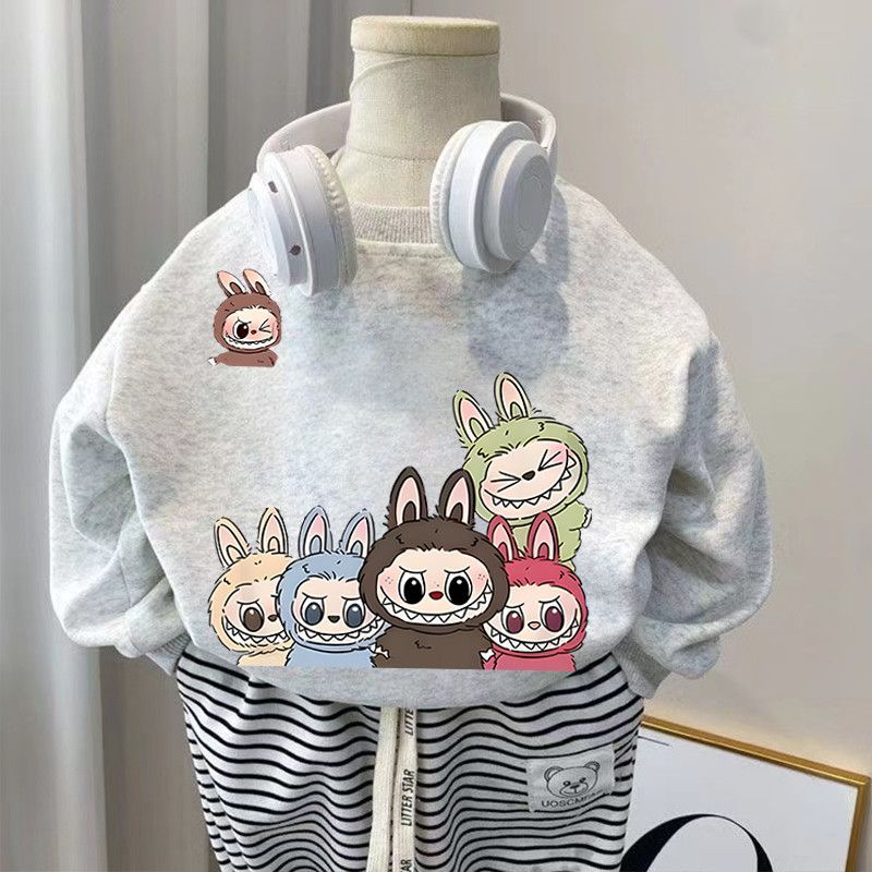 2025冬季新款韩版童装卫衣男女童卡通上衣可爱潮范儿童加绒上衣