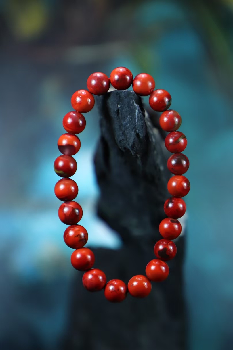 四川凉山九口包浆南红玛瑙手串单圈