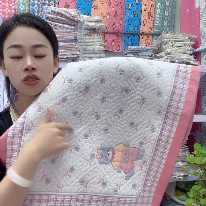 棉粉色小花熊纯棉