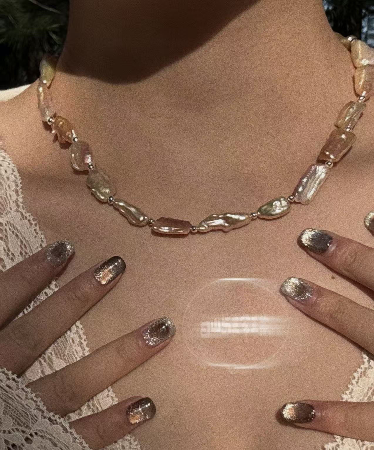 天然无核巴洛克珍珠设计款不规则