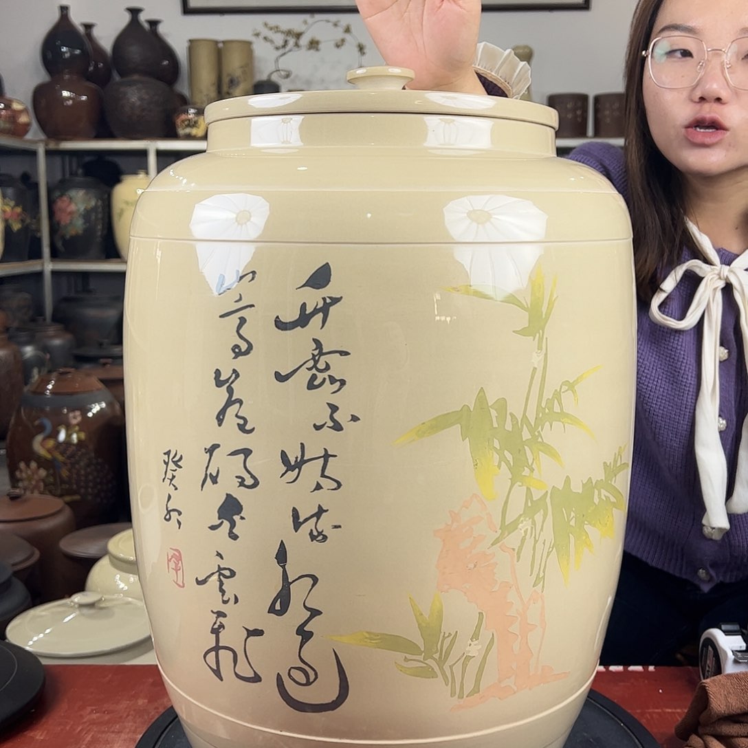 微瑕30饼茶缸纯手工白泥