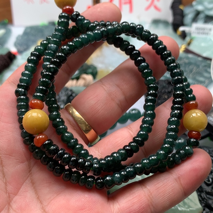 翡翠颈饰未镶嵌保真天然a货翡翠