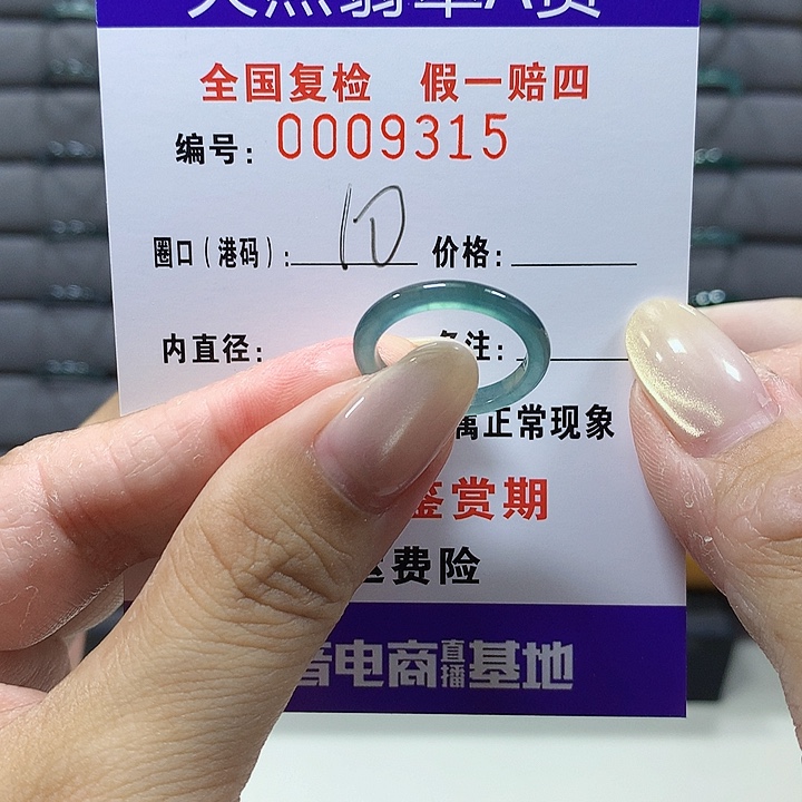 翡翠未镶嵌戒圈9315