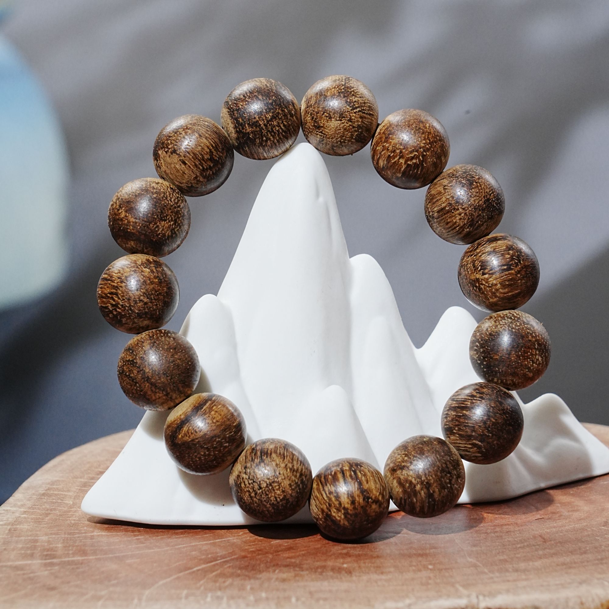 "北加里曼丹水沉黑油沉香手串 1.45cm 9.32g 250718048 B"