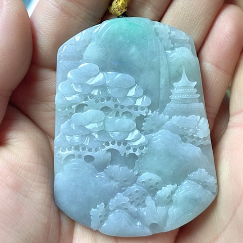 翡翠颈饰未镶嵌W****6天然缅甸翡翠a货