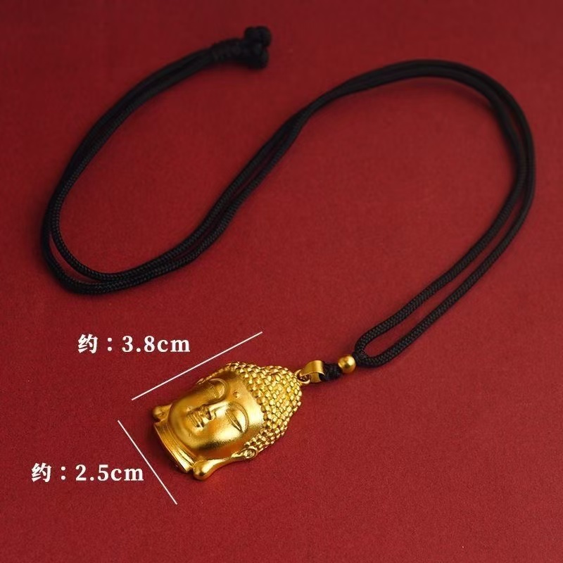 铜合金吊坠 【佛头】手工 精美  双面 佛头经典 素款 金色佛头时尚