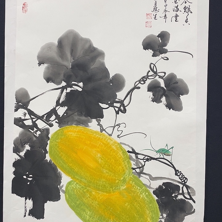 国画四尺三开作品