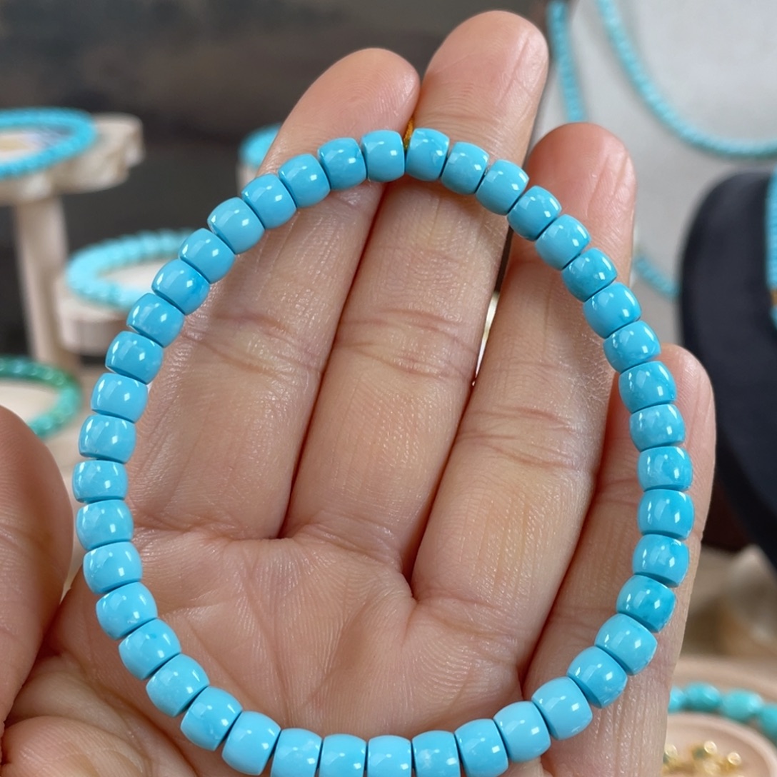 绿松石未镶嵌套链精品直切