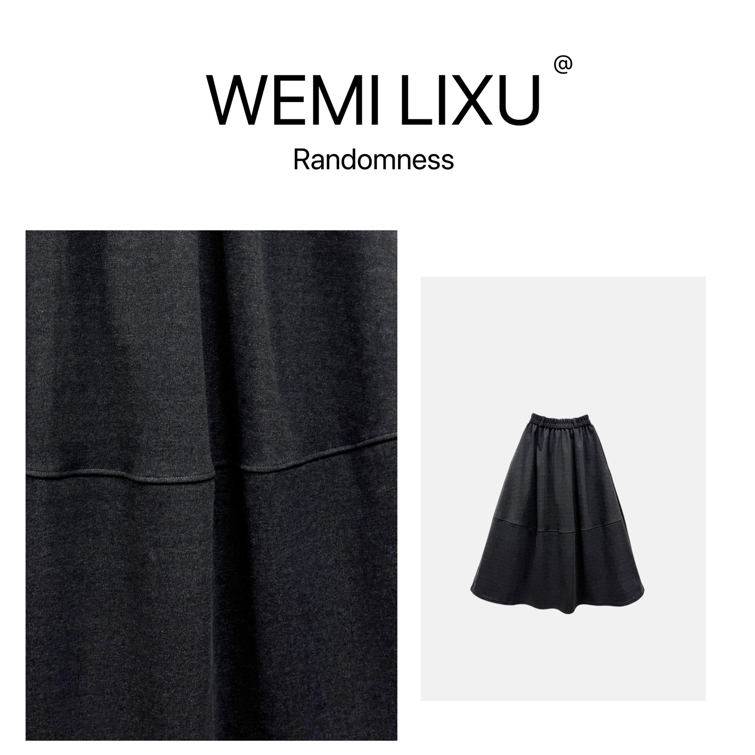 WEMILIXU“冰岛之恋”秋冬时尚新款女中长半身摆裙修身遮胯显瘦3216