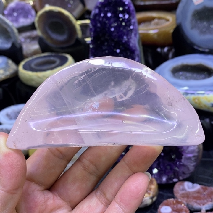 粉晶月亮未镶嵌水晶