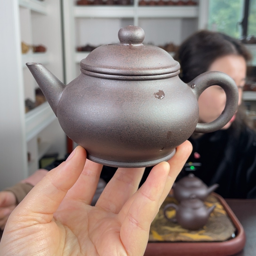 紫砂茶壶黑星土大水平240cc