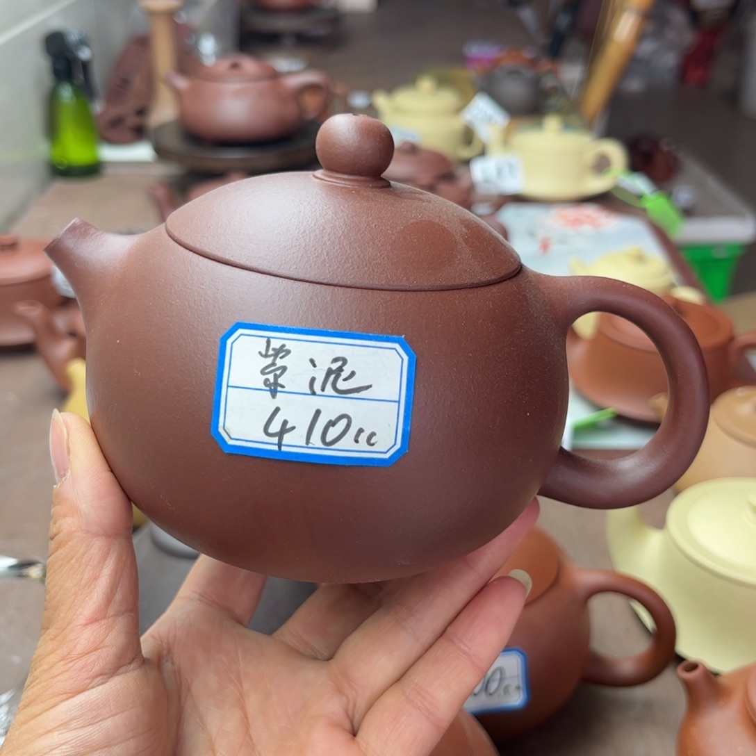 紫砂茶壶紫泥半手工420c 