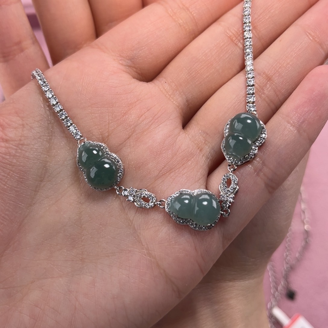 翡翠手链银S925镶嵌698888