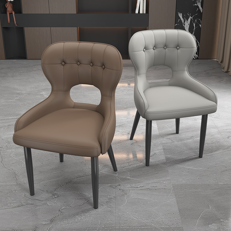 意式高级感设计师轻奢皮革餐椅极简风现代简约商用洽谈餐桌凳子