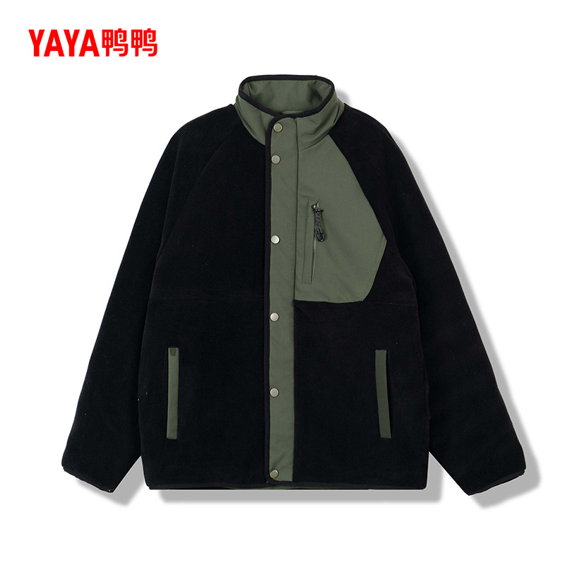 YAYA/鸭鸭摇粒绒轻薄款羽绒服男女同款保暖宽松4W154Y
