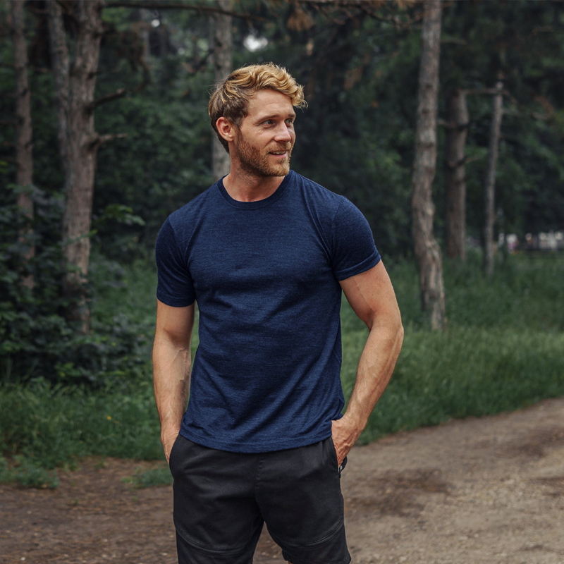 户外男士美利奴羊毛短袖跑步运动美丽诺速干衣快干徒步T恤