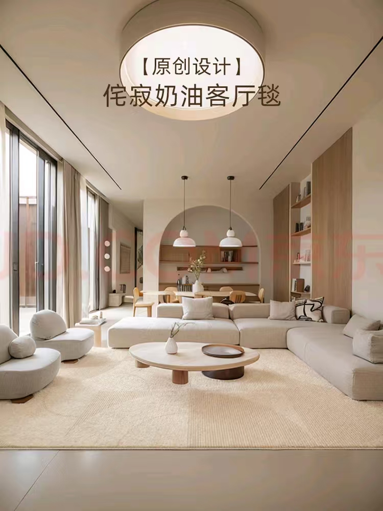 全新加厚细纱仿羊绒七防奶油风客厅大地毯