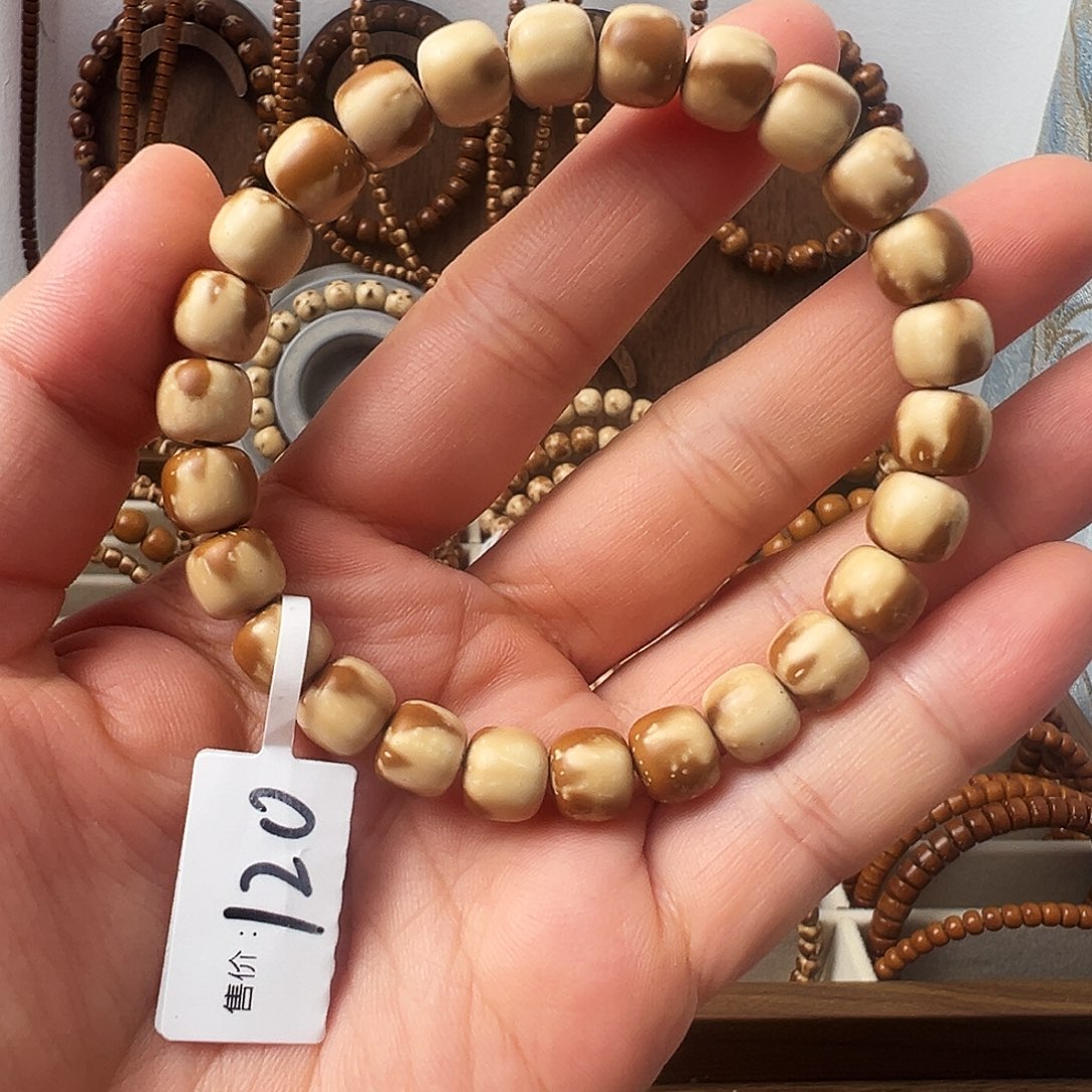 手串紫金鼠紫金鼠实心老型手串白花9mm