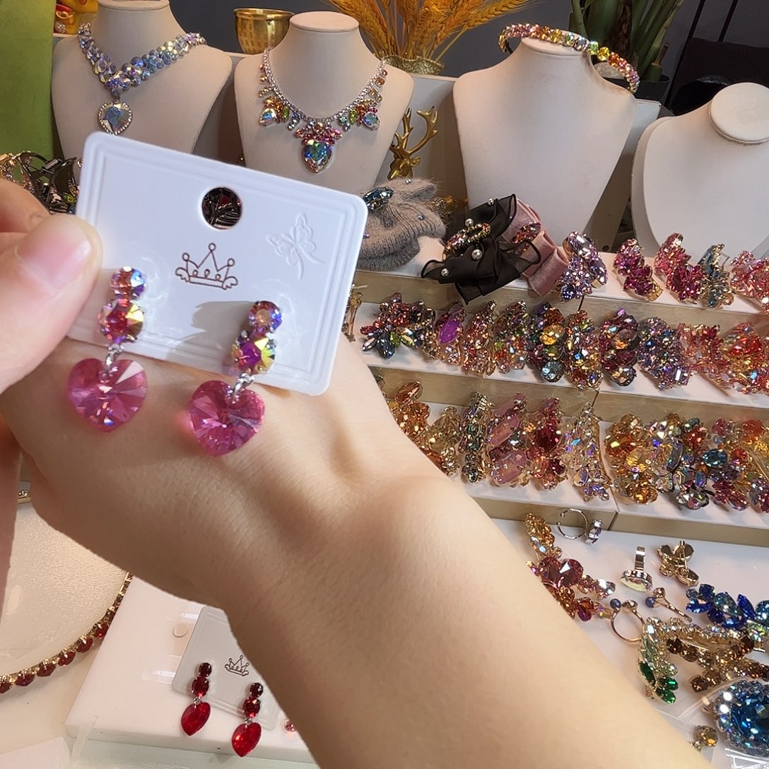 琉璃纯铜合金华子耳环