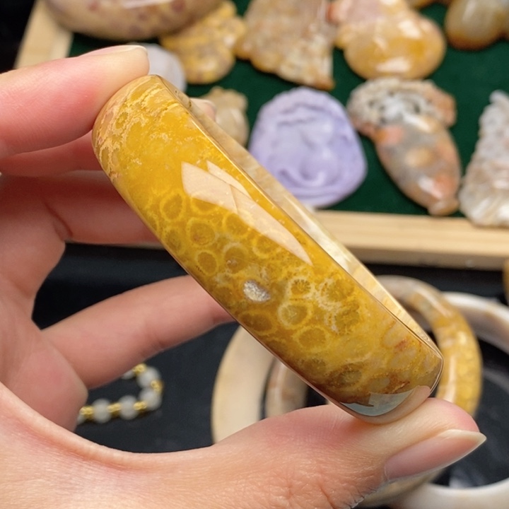 硅化珊瑚（珊瑚玉）手镯未镶嵌56.7