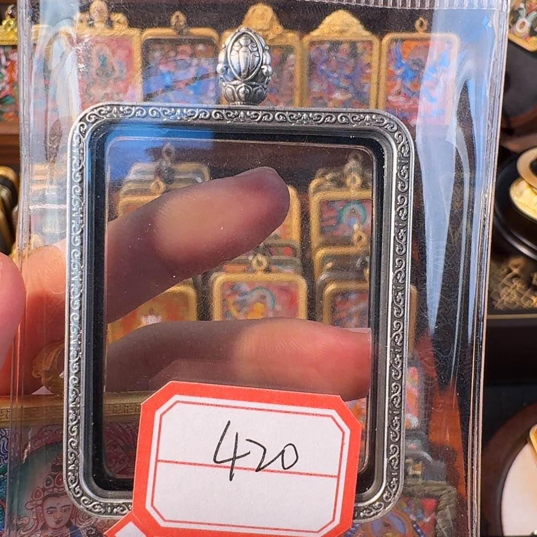 吊坠热卡纯手绘纯银嘎乌盒