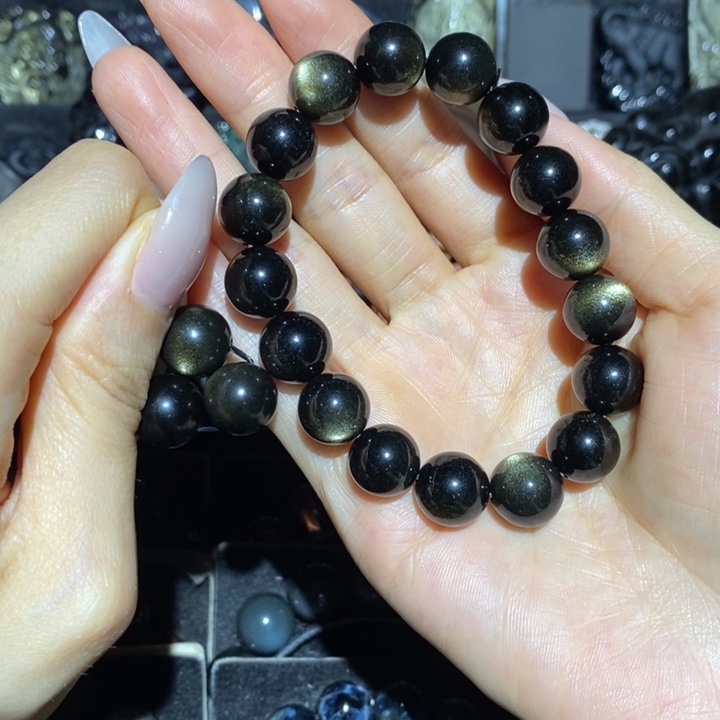 黑曜岩手链未镶嵌_****_