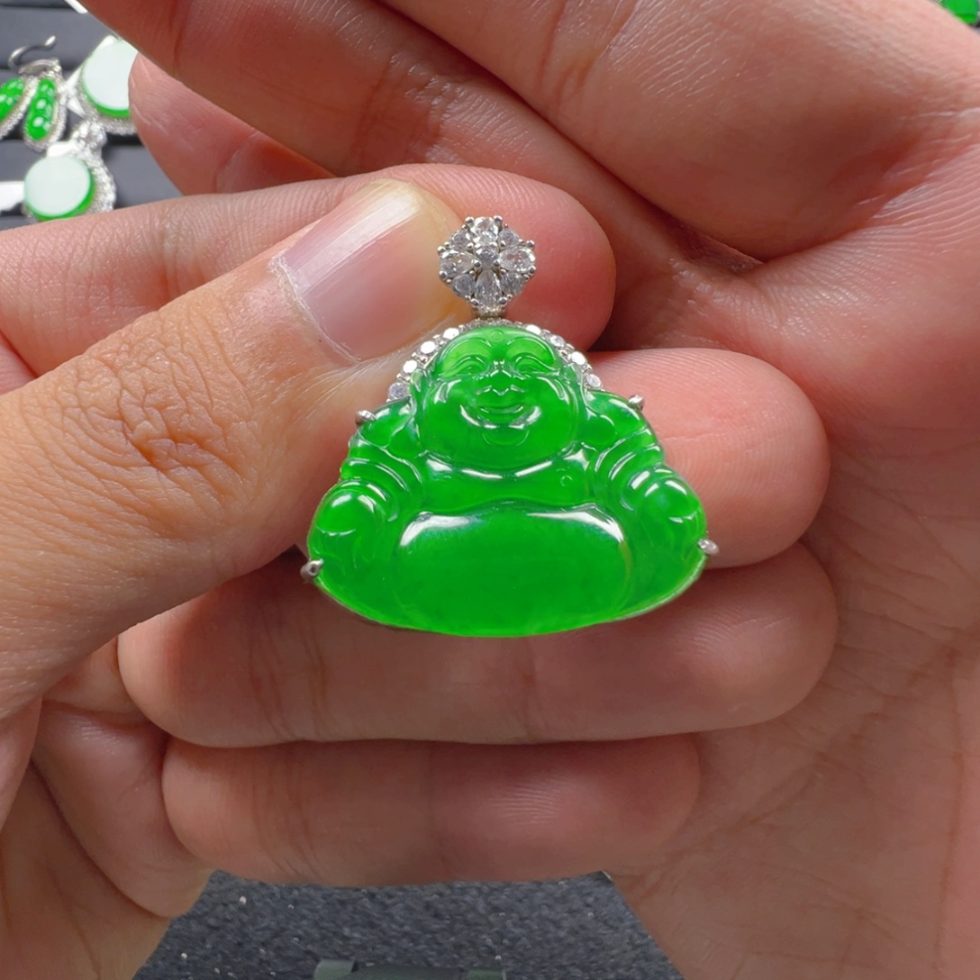 翡翠银S925镶嵌颈饰