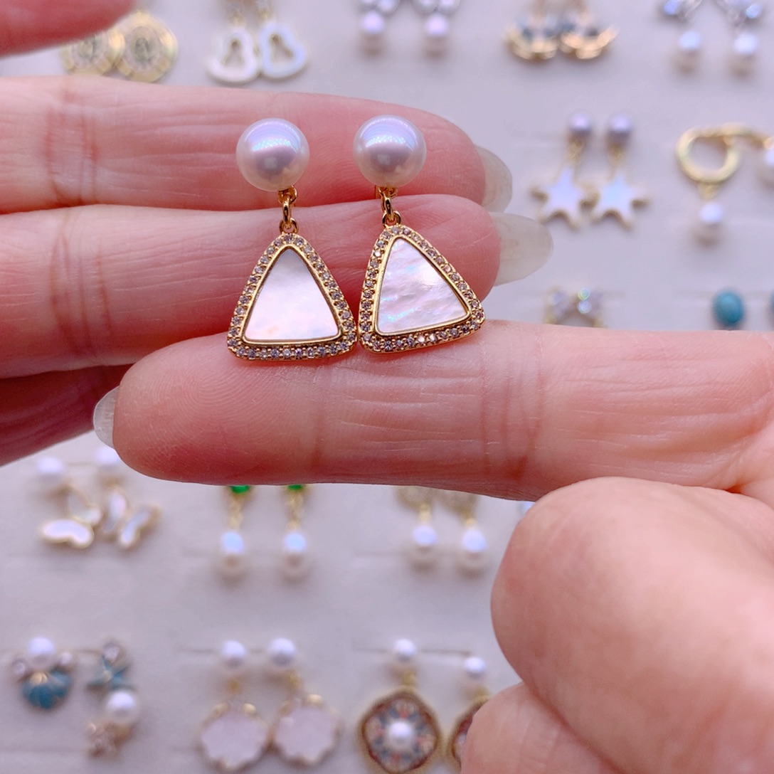 耳饰合金淡水珍珠