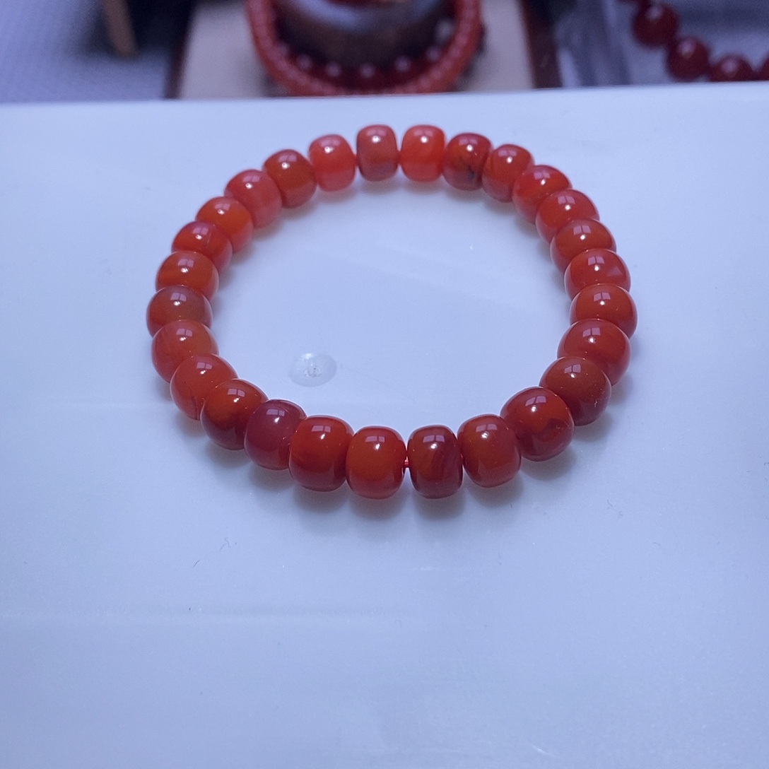 南红玛瑙未镶嵌手串卡8
