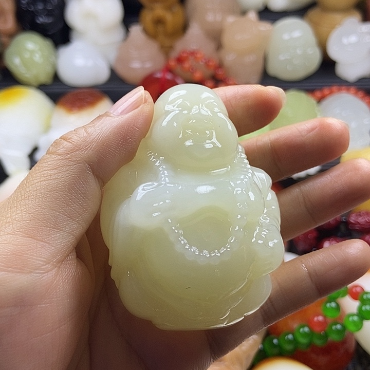 无花朵原石手把件