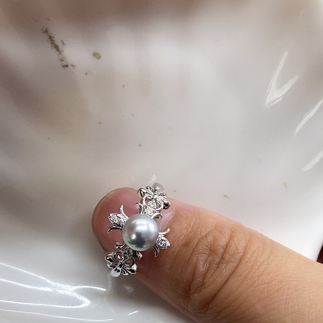 海水珍珠戒指银S925镶嵌