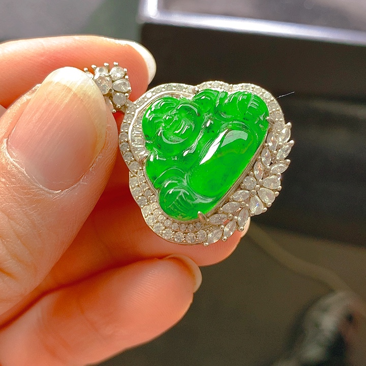 翡翠银S925镶嵌颈饰