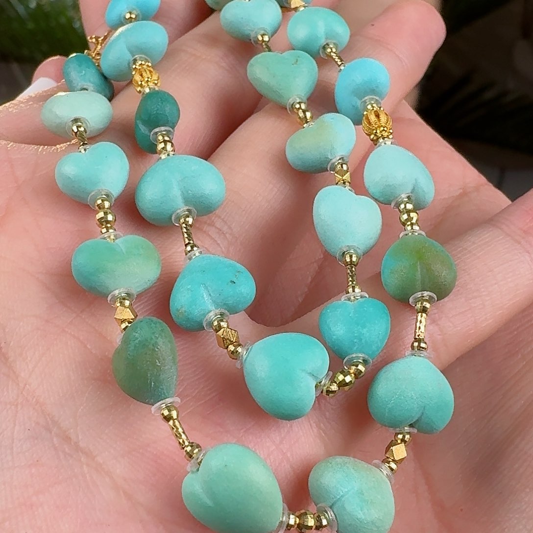 绿松石珠宝奇石18K金镶嵌