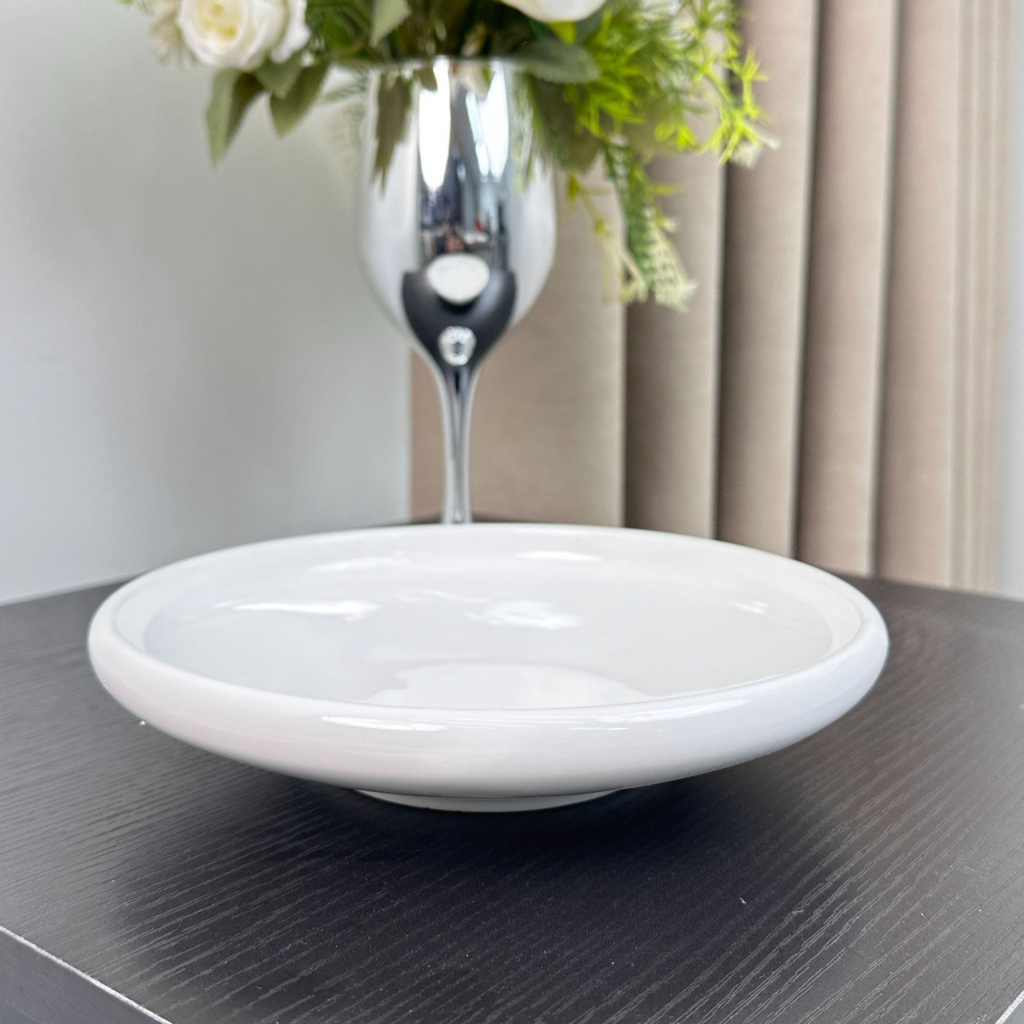 云山景墨陶瓷8寸阔气无纹盘网红精致高级感轻奢高颜值酒店餐具