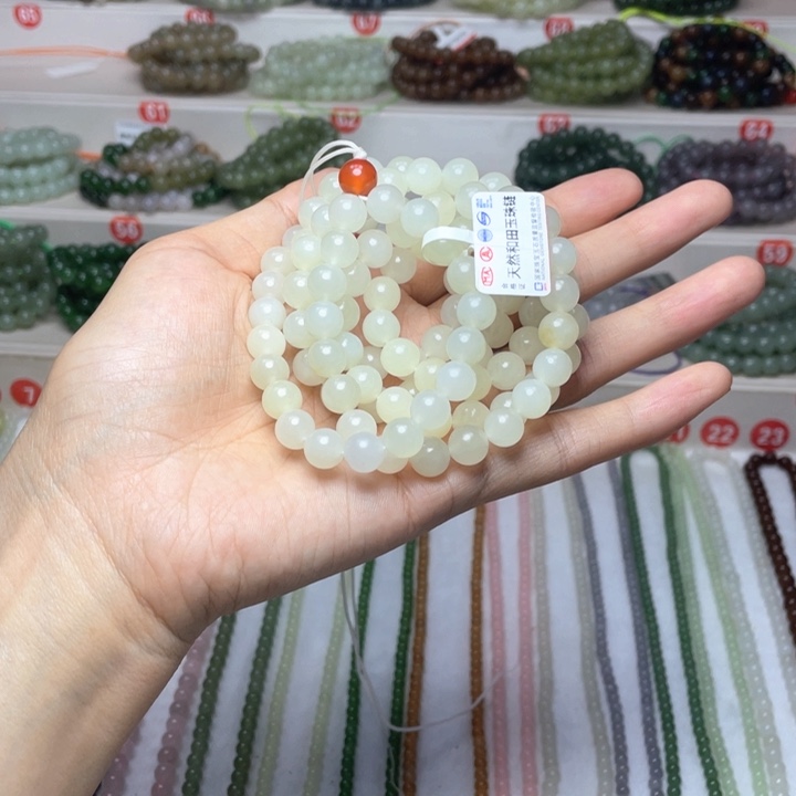 一***福和田玉未镶嵌颈饰8mmW