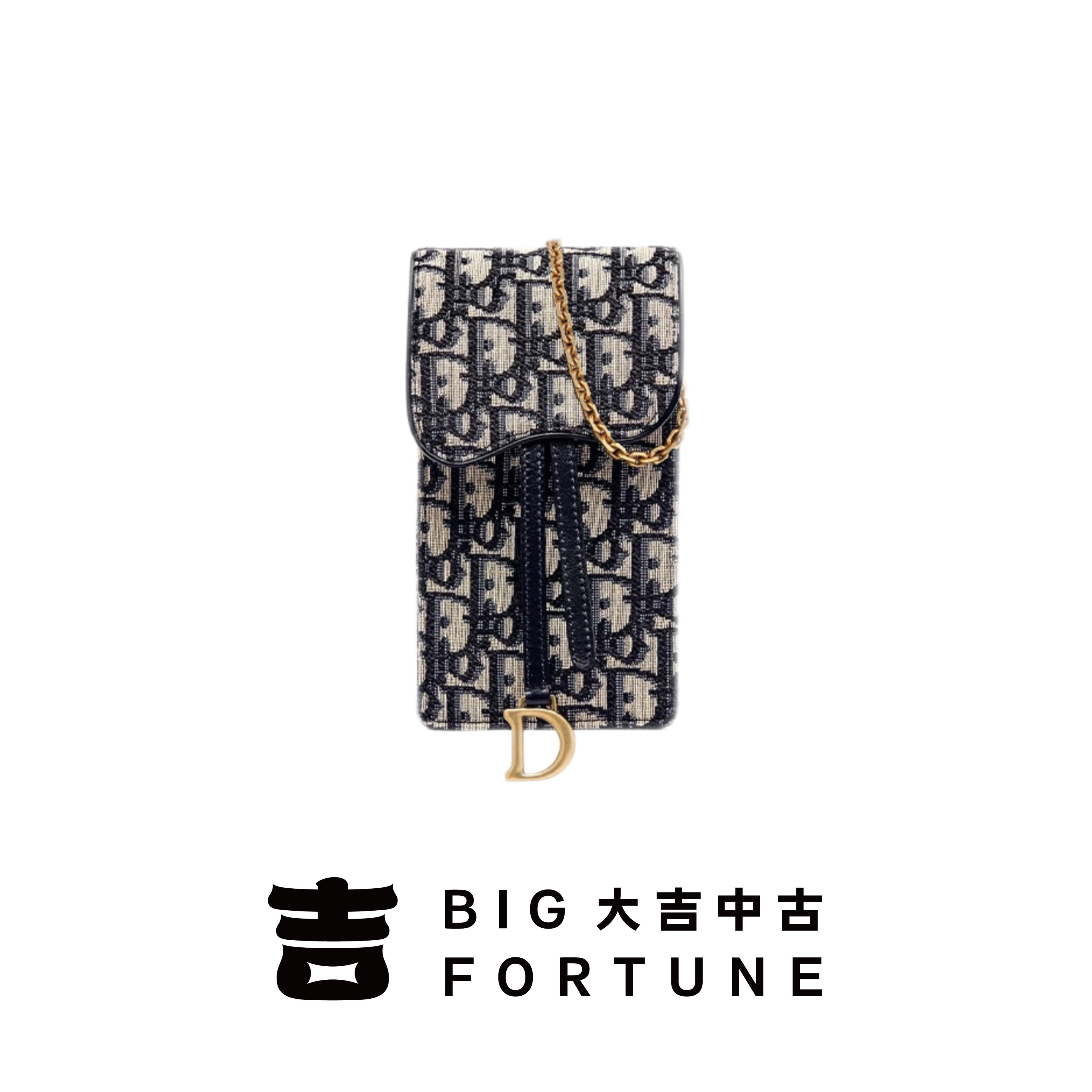 99新 DIOR/迪奥 大吉中古/sh/ Dior迪奥刺绣老花手机包斜挎包