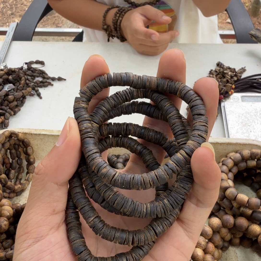 沉香碎屑沉香单圈沉水片珠7克多样性发一