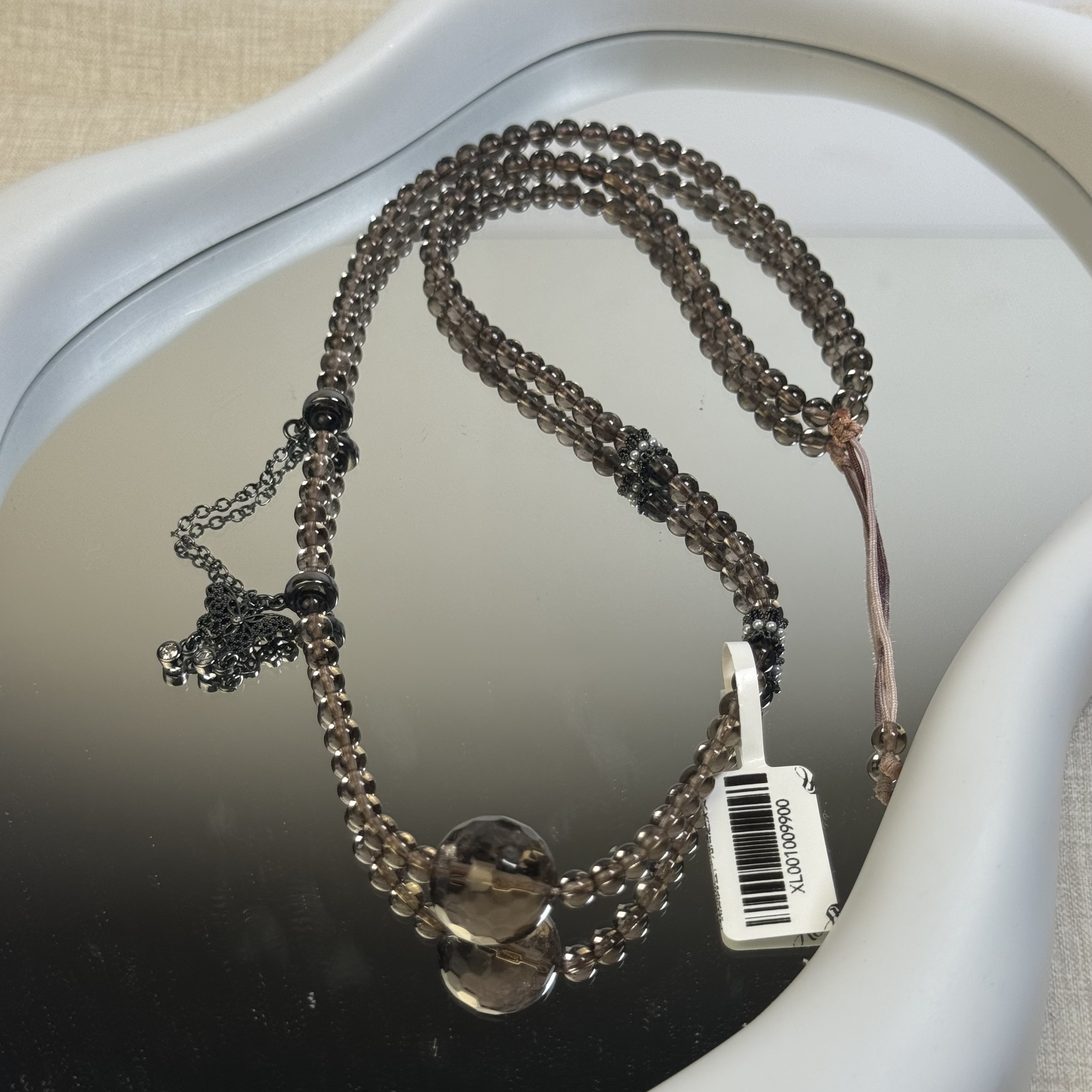 孤品【茶语蝴蝶链】茶水晶项链一物一图XL001009900